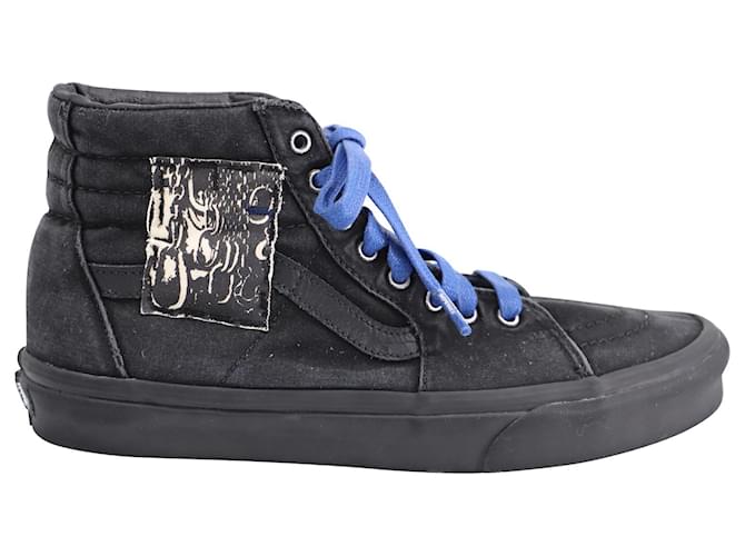 Enfants Riches Deprimes + Vans Sk8-Hi Verzierte High-Top-Sneakers mit Lederbesatz in Distressed-Optik aus schwarzem Baumwoll-Canvas Baumwolle  ref.623196