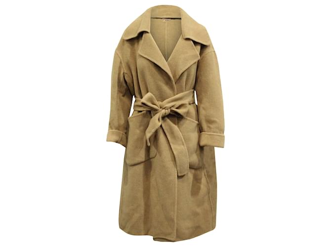 Autre Marque N.21 Belted Trench Coat in Beige Wool Brown  ref.623287