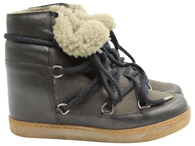 Isabel Marant Nowles Ankle Boots in Black Leather  ref.623311