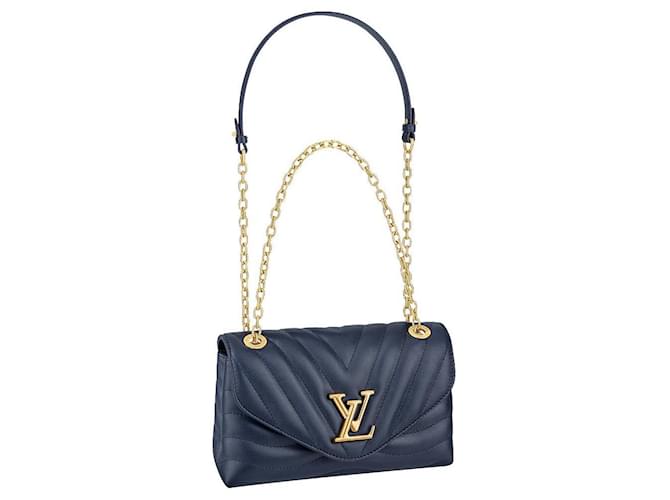 Louis Vuitton LV New wave bolsa de corrente azul Couro  ref.623331