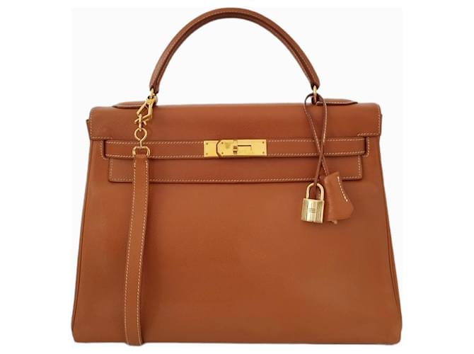 Hermès Hermes Kelly bag 32 courchevel gold Brown Leather  ref.623338