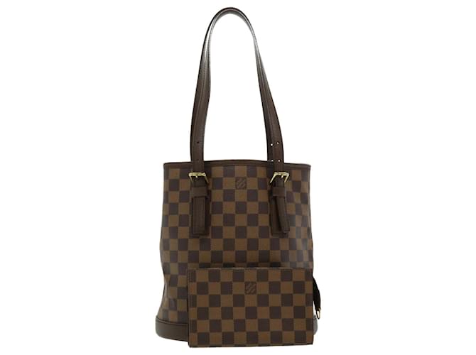 LOUIS VUITTON Marais Bucket Damier Ebene Shoulder Bag Brown