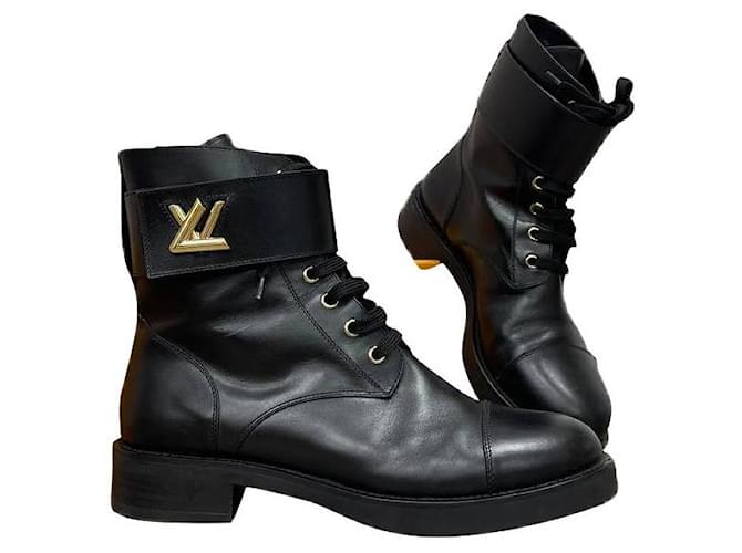Louis Vuitton Wonderland Flat Ranger Black Leather  ref.623464