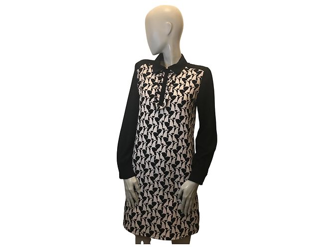 Blumarine Kleid mit Seelöwen-Print Schwarz Weiß