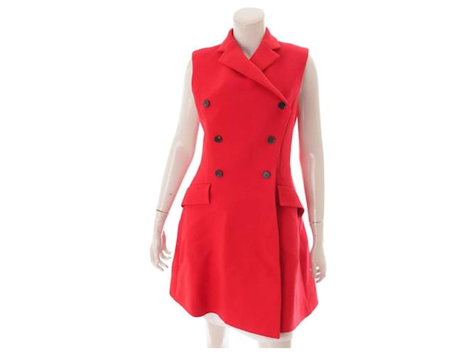 [Christian Dior] Christian Dior 18SS Sleeveless Wool Silk Coat Red 38  ref.623568