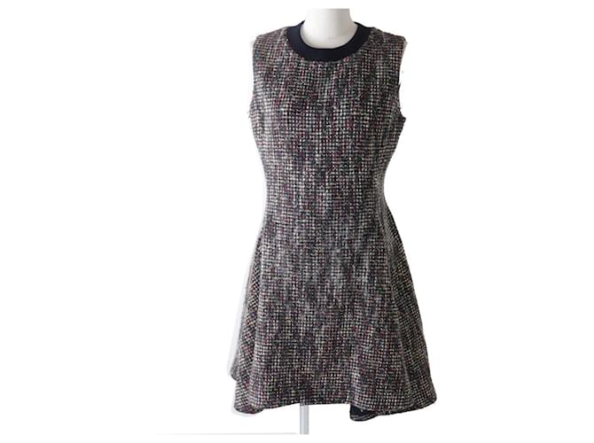 Christian Dior Christian Dior Women's Sleeveless Tweed Flare Dress Multi 44 Multiple colors  ref.623576