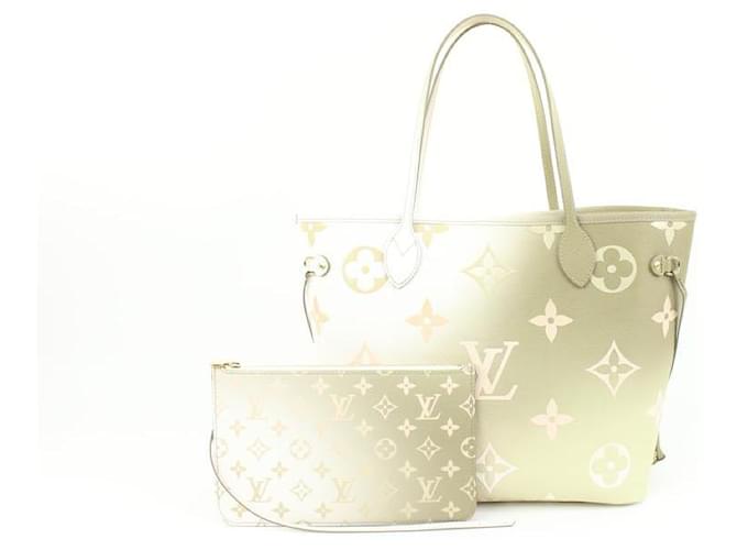 Louis Vuitton Monogram Sunset Kaki  Neverfull MM Tote Bag with Pouch Leather  ref.623771