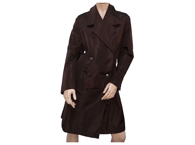 Chanel Coats, Outerwear Brown Silk  ref.623772