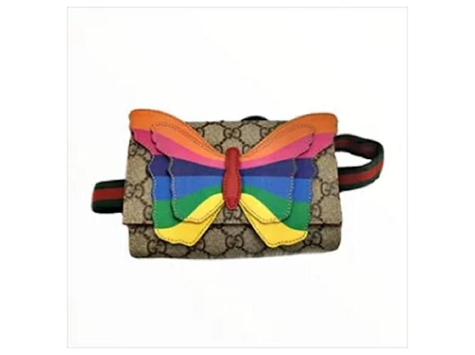 gucci (gucci) Rainbow Butterfly Waist Pouch 552526 837 [Asuraku Available_Kanto] [Luxury Brand Selection] Popularity Brown Multiple colors  ref.623810