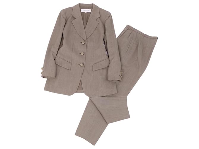 Christian Dior Pant Suit Beige Wool  ref.623825