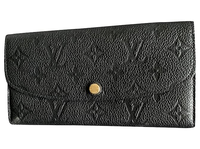 Louis Vuitton Emilie wallet Black Leather  ref.623844