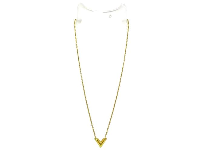 Louis Vuitton Essential V Necklace Golden Metal