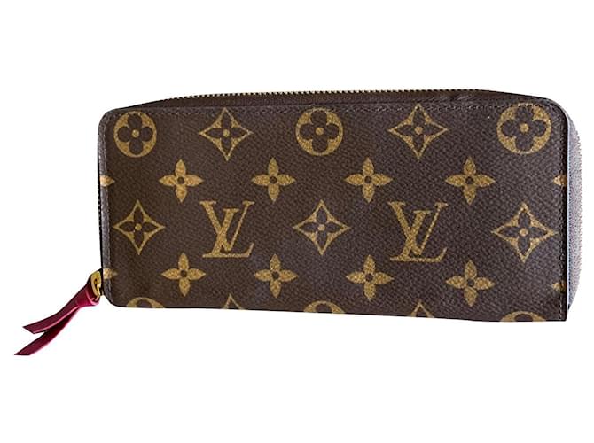 Louis Vuitton Clemence wallet Dark brown Cloth  ref.623937