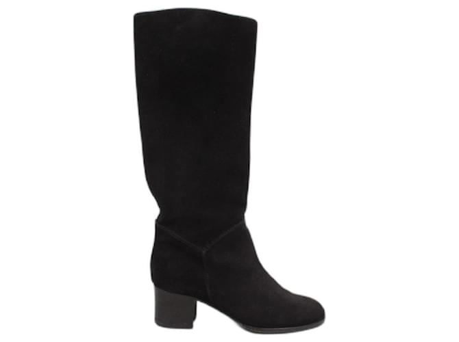 Chanel boots Black Suede  ref.624183