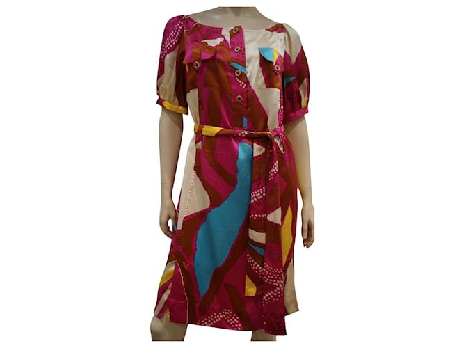 Diane Von Furstenberg DvF Margot vintage belted silk dress Multiple colors  ref.624197