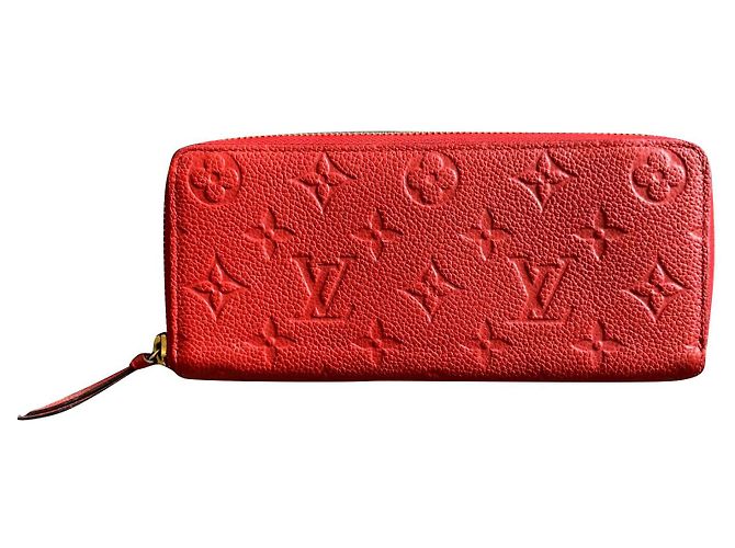 Louis Vuitton Clemence Wallet Red Empreinte Leather