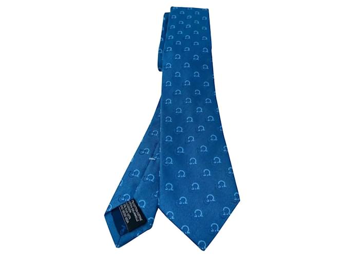 salvatore ferragamo corbata nueva colección Azul Seda  ref.624258