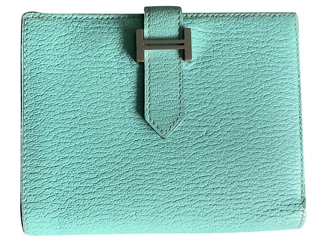 Béarn Hermès Bearn compact wallet Light blue
