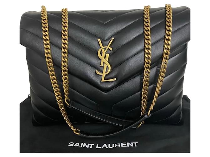 Loulou Saint Laurent Black Leather  ref.624298