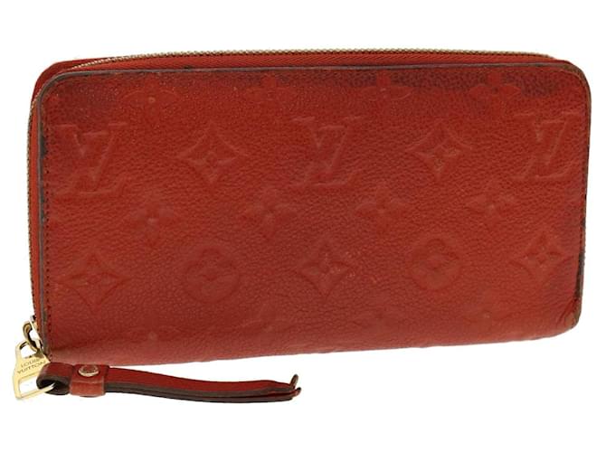 Louis Vuitton Red Monogram Empreinte Leather Zippy Long Wallet Louis Vuitton