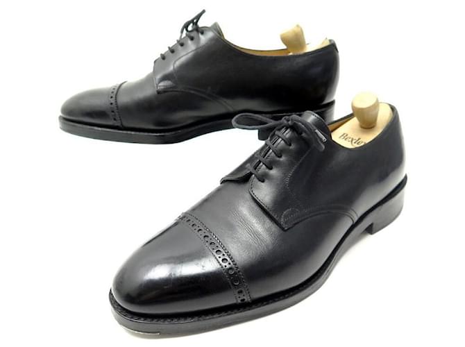 JOHN LOBB RUSSEL DERBY SHOES 8.5E 42.5 BLACK LEATHER TAPPING SHOES  ref.624554