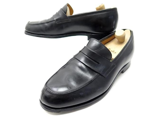 JOHN LOBB CAMPUS MOCCASIN SHOES 8.5E 42.5 BLACK LEATHER LOAFER SHOES  ref.624559