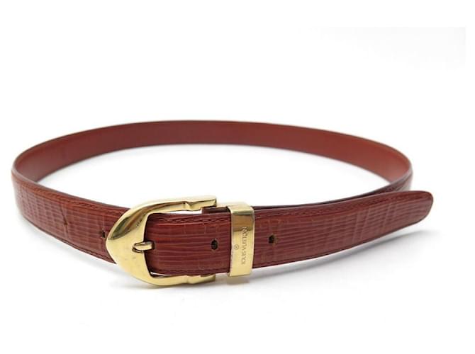 Louis Vuitton Belt 80 IN BROWN EPI LEATHER GOLD METAL BUCKLE LEATHER BELT  ref.624638