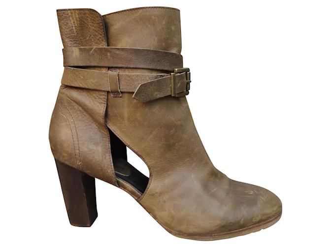 boots Vanessa Bruno Athe p 41 Khaki Leather  ref.624666