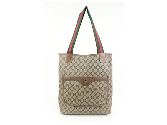 Gucci Shopper-Einkaufstasche aus Supreme mit GG-Webgriff Leder  ref.624668