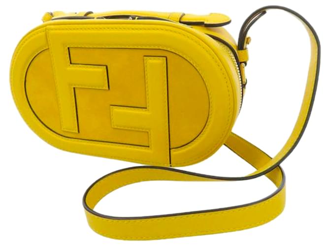 Fendi Yellow O Lock Mini Camera Case Leather Crossbody Bag  ref.624692