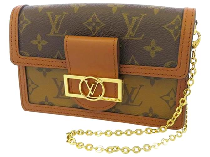Louis Vuitton Brown Monogram Reverse Dauphine Cloth  ref.624697