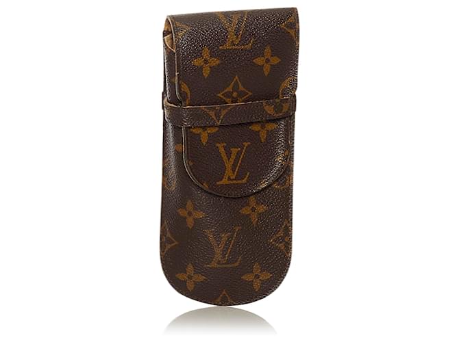 Louis Vuitton Eyeglass Case Etui Lunettes Plat Monogram Brown in Coated  Canvas - US