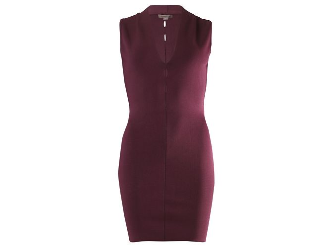 VESTIDO AJUSTADO CON ABERTURAS DE RAYÓN BURDEO DE ALEXANDER WANG Roja Burdeos