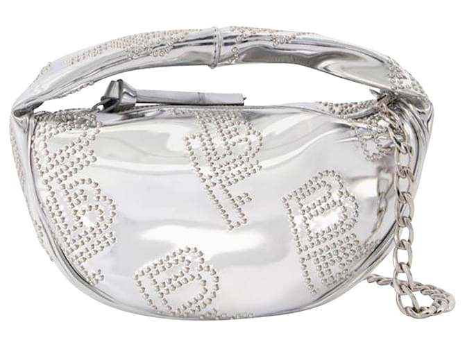 Autre Marque Baby Cush Bag in Silver Leather Silvery Metallic  ref.624795