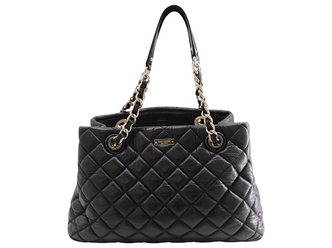 Borsa Kate Spade Mary Anne trapuntata in pelle nera Nero  ref.624797