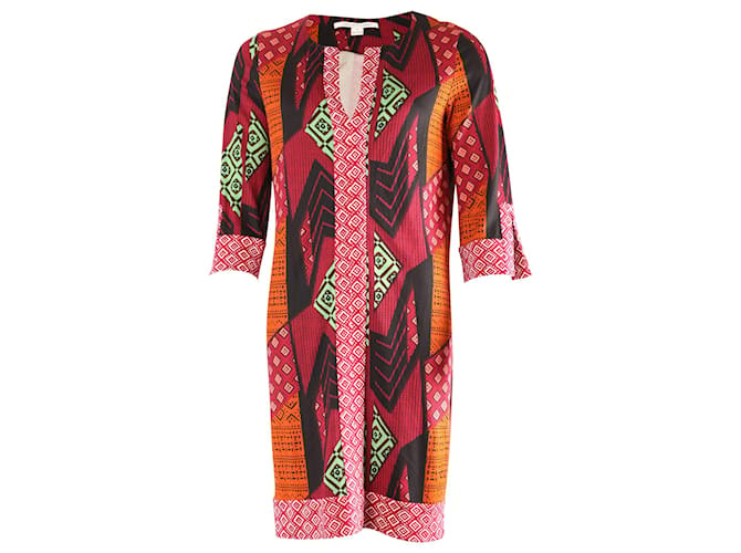 Diane Von Furstenberg Robe Tunique Imprimée en Soie Multicolore  ref.624798