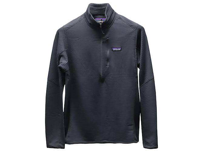 Autre Marque Patagonien R1 Pullover-Sweatshirt mit halbem Reißverschluss aus dunkelgrauem Polyester  ref.624809