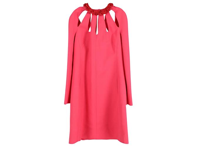 Valentino Cut-Out Mini Dress in Pink Wool  ref.624817