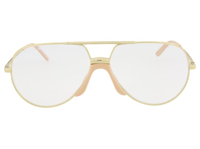 Gucci Pilotenbrille aus Metall Golden Metallisch  ref.624858