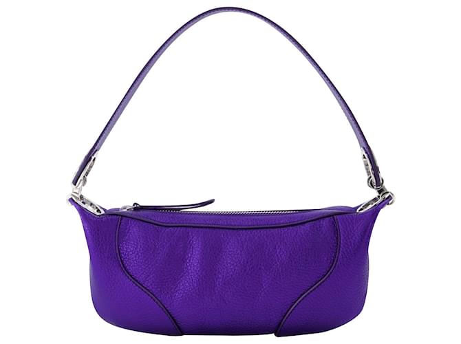 Autre Marque Mini Amira Bag in Metallic Purple Leather  ref.624867