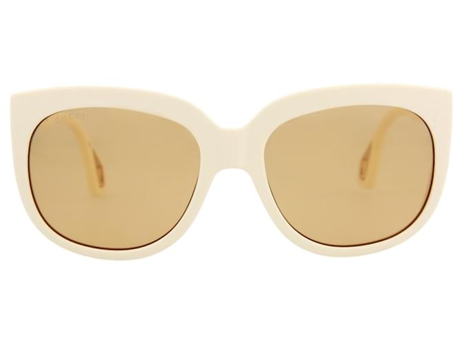 Gafas de sol de acetato con montura cuadrada Gucci Blanco  ref.624883