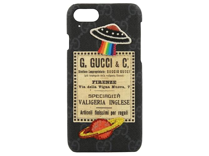 Gucci GG Supreme Patch iPhone 7 Case Black Cloth ref.624893 - Joli