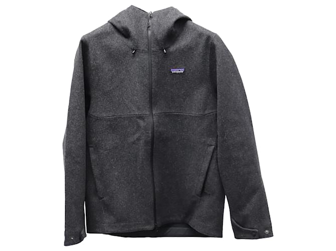 Autre Marque Patagonia Zip Up Hooded Jacket in Charcoal Grey Recycled Polyester  ref.624925