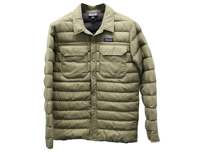 Autre Marque Patagonia Down Insulated Shirt Jacket in Green Khaki Polyester  ref.624926