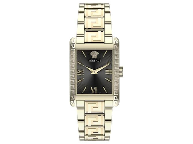 Relógio Pulseira Versace Tonneau Dourado Metálico  ref.624928