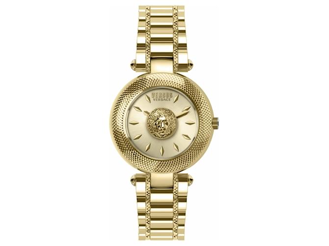 chasquido Confesión María Versus Versace Brick Lane reloj de pulsera con león Dorado Metálico  ref.624930 - Joli Closet