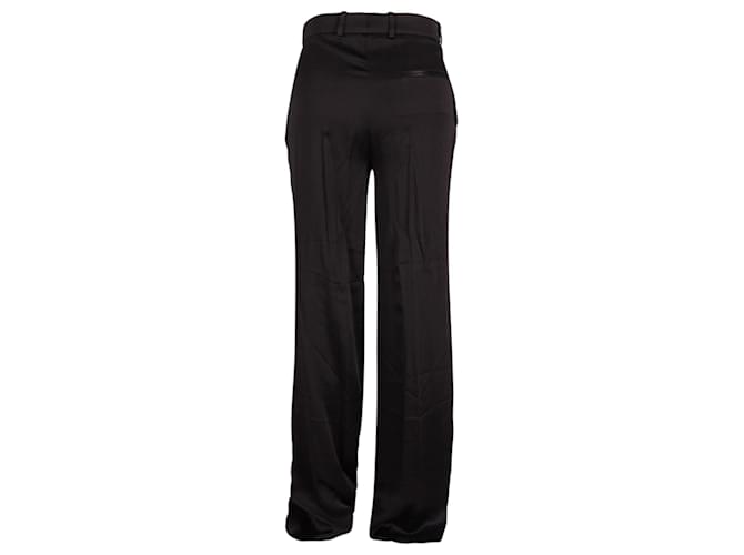 Pantalon Large Joseph en Cupro Noir Fibre de cellulose  ref.624934