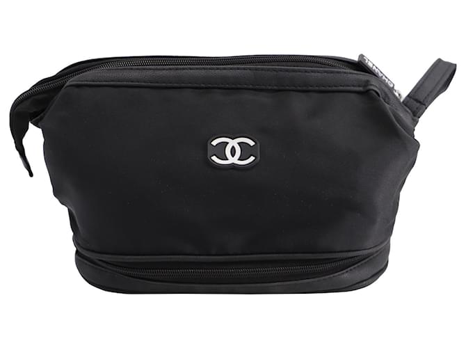 Chanel Cosmetic Pouch in Black Leather Joli Closet