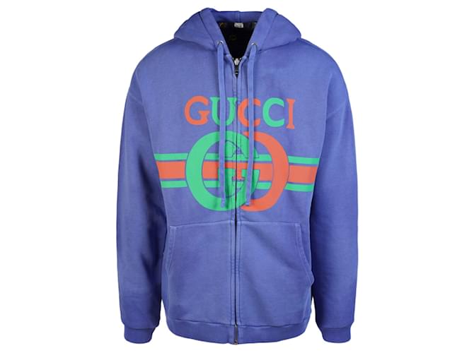 Sweat à capuche imprimé Gucci G Coton Multicolore  ref.624963