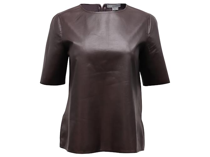 Vince Blouse with Zip Back in Brown Leather  ref.624989